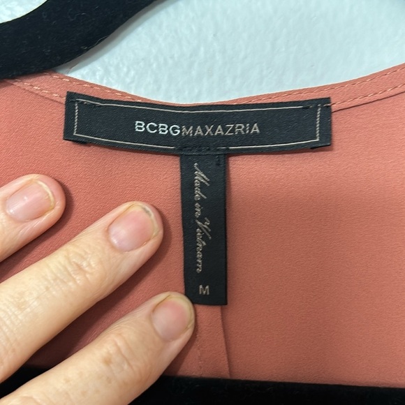 BCBGMAXAZRIA Asymmetrical True Wrap Blouse Size Medium - Picture 2 of 6